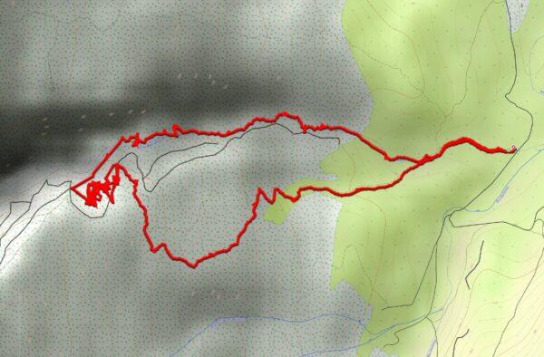 traccia della ferrata di Pentumas